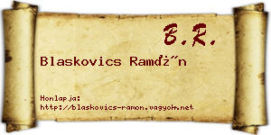Blaskovics Ramón névjegykártya